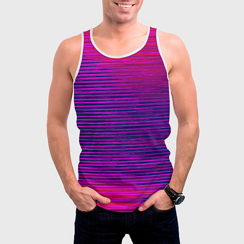 Мужская майка без рукавов Color radiation / 3D-Белый – фото 3