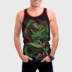 Майка-безрукавка мужская Green japan dragon, цвет: 3D-красный — фото 2