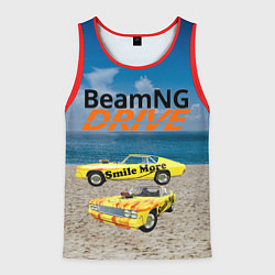 Майка-безрукавка мужская BeamNG drive, цвет: 3D-красный