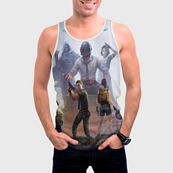 Майка-безрукавка мужская PUBG банда, цвет: 3D-белый — фото 2