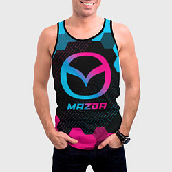 Майка-безрукавка мужская Mazda - neon gradient, цвет: 3D-черный — фото 2