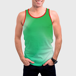 Майка-безрукавка мужская Градиент зеленый, цвет: 3D-красный — фото 2