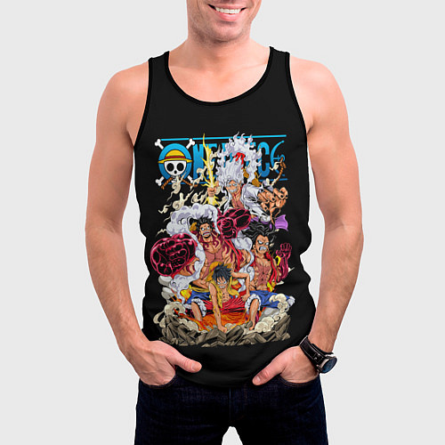 Мужская майка без рукавов One Piece all / 3D-Черный – фото 3
