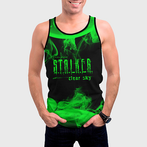 Мужская майка без рукавов Stalker clear sky radiation art / 3D-Черный – фото 3