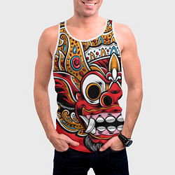 Майка-безрукавка мужская Barong - Bali - tattoo, цвет: 3D-белый — фото 2