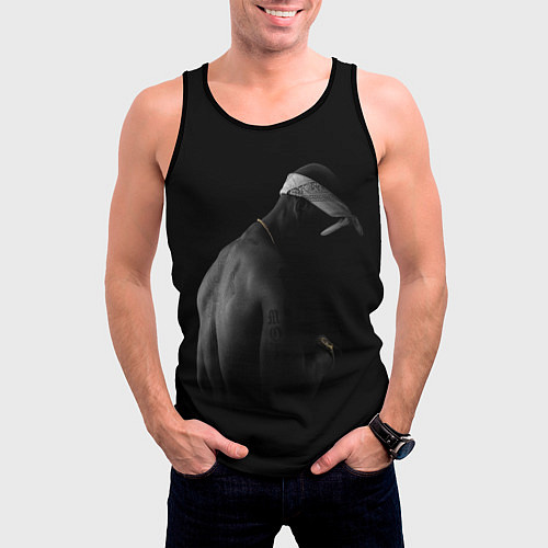 Мужская майка без рукавов 2Pac Тупак Шакур / 3D-Черный – фото 3