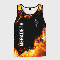 Майка-безрукавка мужская Megadeth и пылающий огонь, цвет: 3D-черный