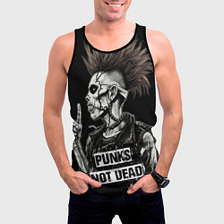 Майка-безрукавка мужская Punks not dead, цвет: 3D-черный — фото 2