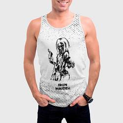 Майка-безрукавка мужская Iron Maiden с потертостями на светлом фоне, цвет: 3D-белый — фото 2