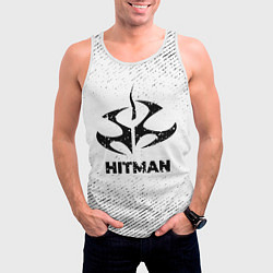 Майка-безрукавка мужская Hitman с потертостями на светлом фоне, цвет: 3D-белый — фото 2