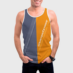 Майка-безрукавка мужская Counter Strike 2 Blue Orange Pattern, цвет: 3D-белый — фото 2
