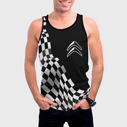 Майка-безрукавка мужская Citroen racing flag, цвет: 3D-черный — фото 2