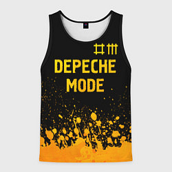Майка-безрукавка мужская Depeche Mode - gold gradient: символ сверху, цвет: 3D-черный
