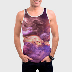 Майка-безрукавка мужская Фиолетовое облако, цвет: 3D-белый — фото 2