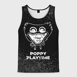 Майка-безрукавка мужская Poppy Playtime с потертостями на темном фоне, цвет: 3D-черный