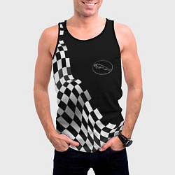 Майка-безрукавка мужская Jaguar racing flag, цвет: 3D-черный — фото 2