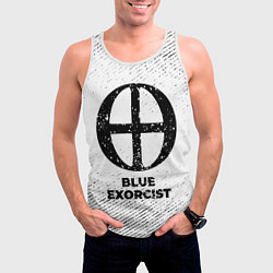 Майка-безрукавка мужская Blue Exorcist с потертостями на светлом фоне, цвет: 3D-белый — фото 2