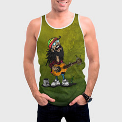 Майка-безрукавка мужская Растаман, цвет: 3D-белый — фото 2