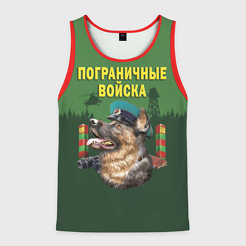 Мужская майка без рукавов Погранзастава / 3D-Красный – фото 1