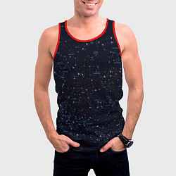 Майка-безрукавка мужская Звездное небо созвездия, цвет: 3D-красный — фото 2