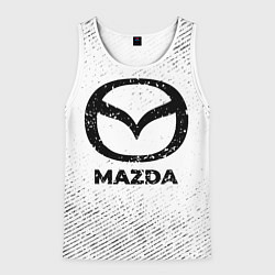 Майка-безрукавка мужская Mazda с потертостями на светлом фоне, цвет: 3D-белый