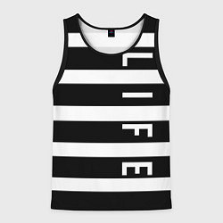 Майка-безрукавка мужская Полосатая, цвет: 3D-черный