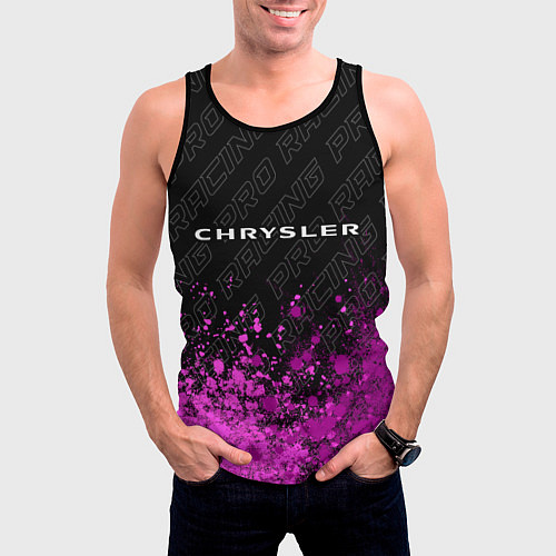 Мужская майка без рукавов Chrysler pro racing: символ сверху / 3D-Черный – фото 3