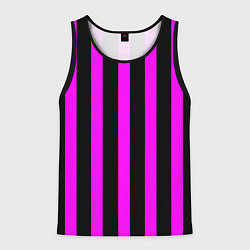Майка-безрукавка мужская В полоску черного и фиолетового цвета, цвет: 3D-черный