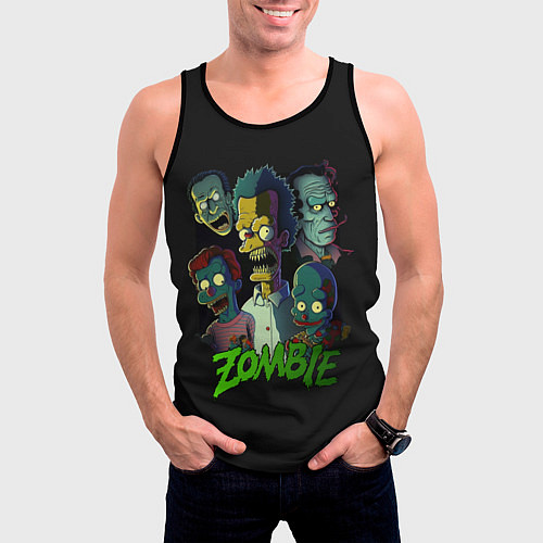 Мужская майка без рукавов Zombie Simpsons / 3D-Черный – фото 3