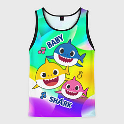 Майка-безрукавка мужская Baby Shark Brooklyn and friends, цвет: 3D-черный