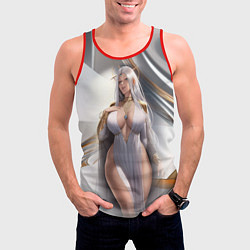 Майка-безрукавка мужская Аниме девушка с аппетитными формами, цвет: 3D-красный — фото 2