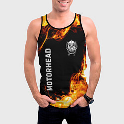 Майка-безрукавка мужская Motorhead и пылающий огонь, цвет: 3D-черный — фото 2