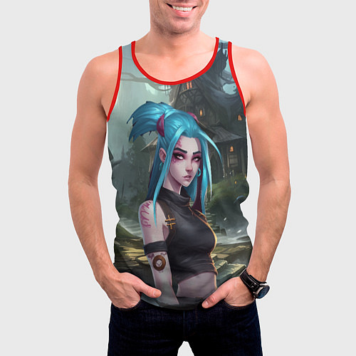 Мужская майка без рукавов Jinx art / 3D-Красный – фото 3