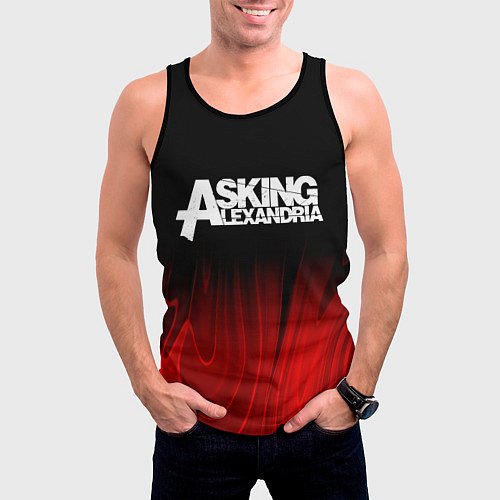 Мужская майка без рукавов Asking Alexandria red plasma / 3D-Черный – фото 3