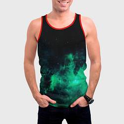 Майка-безрукавка мужская Зелёная галактика Midjourney, цвет: 3D-красный — фото 2