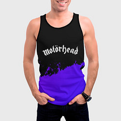 Майка-безрукавка мужская Motorhead purple grunge, цвет: 3D-черный — фото 2