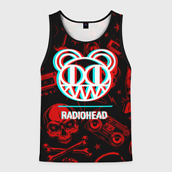 Майка-безрукавка мужская Radiohead rock glitch, цвет: 3D-черный
