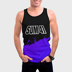Майка-безрукавка мужская Sum41 purple grunge, цвет: 3D-черный — фото 2
