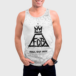 Майка-безрукавка мужская Fall Out Boy с потертостями на светлом фоне, цвет: 3D-белый — фото 2