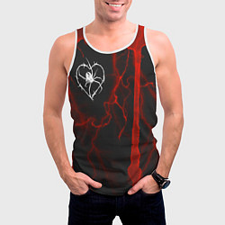 Майка-безрукавка мужская Гранж, разводы и паук, цвет: 3D-белый — фото 2