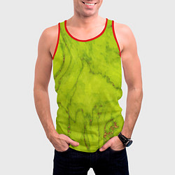 Майка-безрукавка мужская Abstraction green, цвет: 3D-красный — фото 2