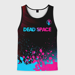 Майка-безрукавка мужская Dead Space - neon gradient: символ сверху, цвет: 3D-черный