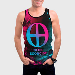 Майка-безрукавка мужская Blue Exorcist - neon gradient, цвет: 3D-черный — фото 2