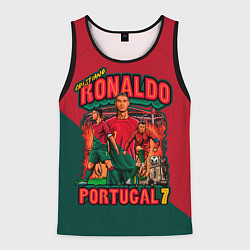 Майка-безрукавка мужская Криштиану Роналду сборная Португалии 7, цвет: 3D-черный