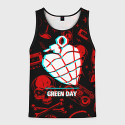 Майка-безрукавка мужская Green Day rock glitch, цвет: 3D-черный