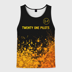 Майка-безрукавка мужская Twenty One Pilots - gold gradient: символ сверху, цвет: 3D-черный