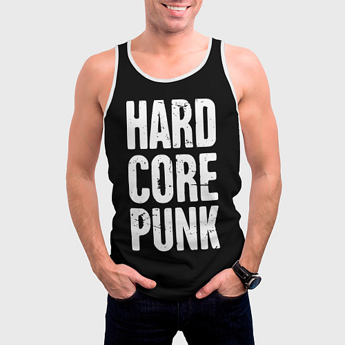 Мужская майка без рукавов Hardcore punk / 3D-Белый – фото 3
