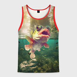 Майка-безрукавка мужская Карп в озере, цвет: 3D-красный