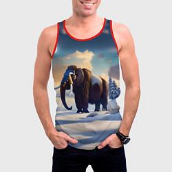 Майка-безрукавка мужская Шерстистый мамонт, цвет: 3D-красный — фото 2