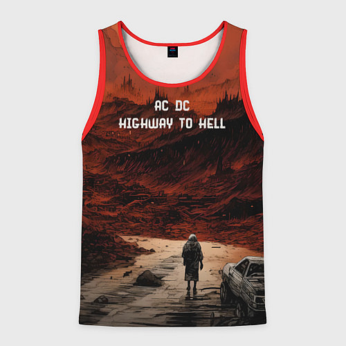 Мужская майка без рукавов AC DC Highway to hell / 3D-Красный – фото 1